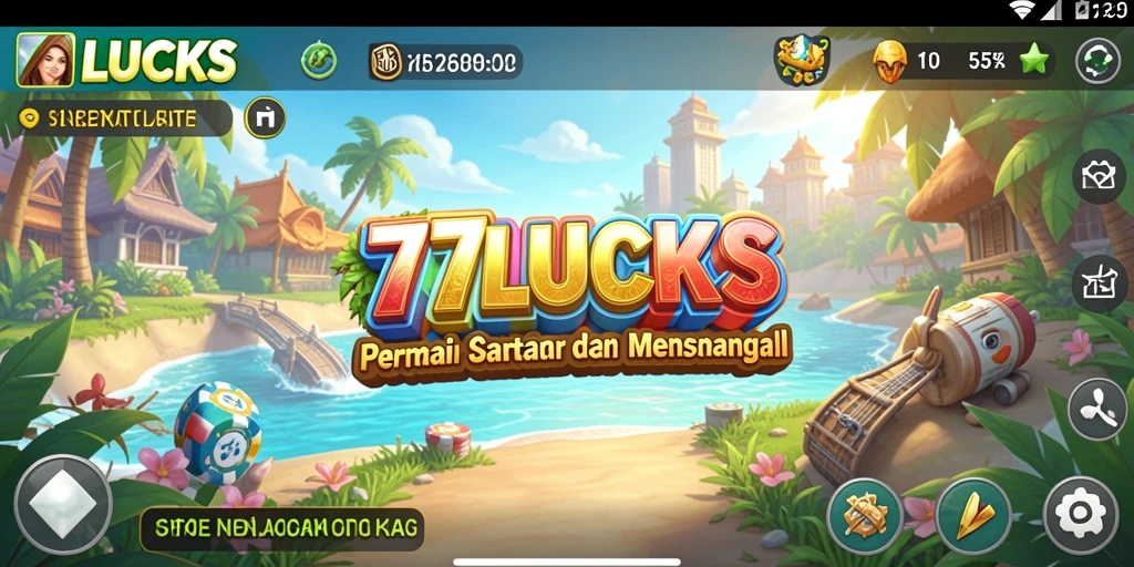 Tampilan gameplay <strong>77LUCKS</strong> yang penuh warna dan menarik.