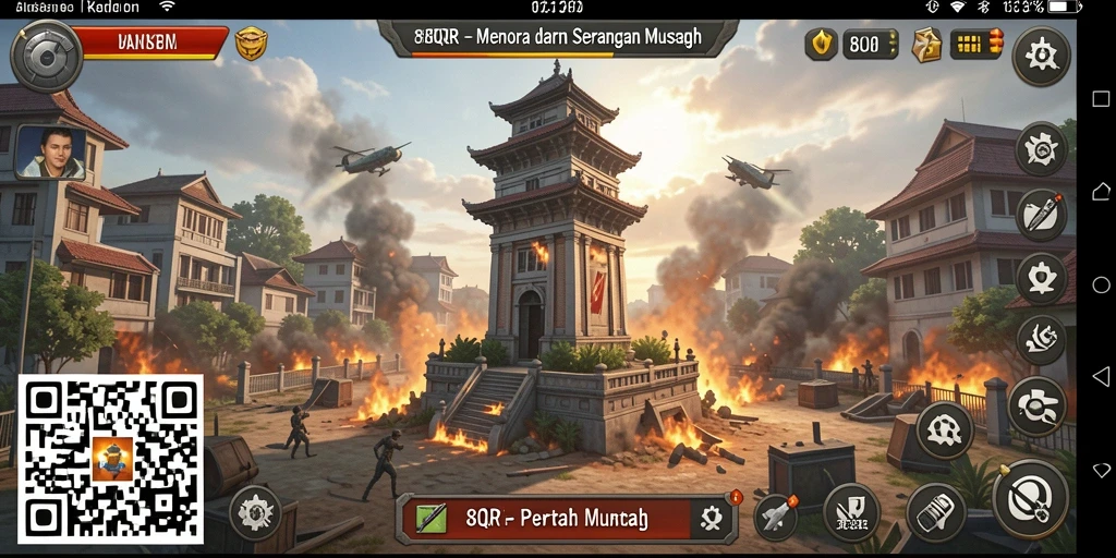Screenshot gameplay Tower Defense yang seru dan menantang di 8QR.