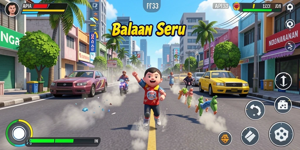 Tampilan utama gameplay API33 dengan aksi balapan yang cepat dan mengasyikkan.