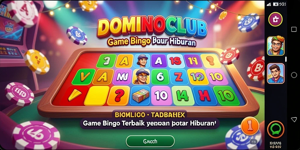 Tampilan menarik dari gameplay Bingo di DOMINOCLUB.