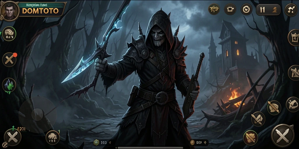 Screenshot dari gameplay DOMTOTO yang menampilkan suasana Horror yang menegangkan.