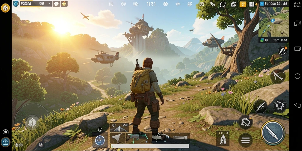 Gameplay F200M dengan dunia terbuka yang menawan.