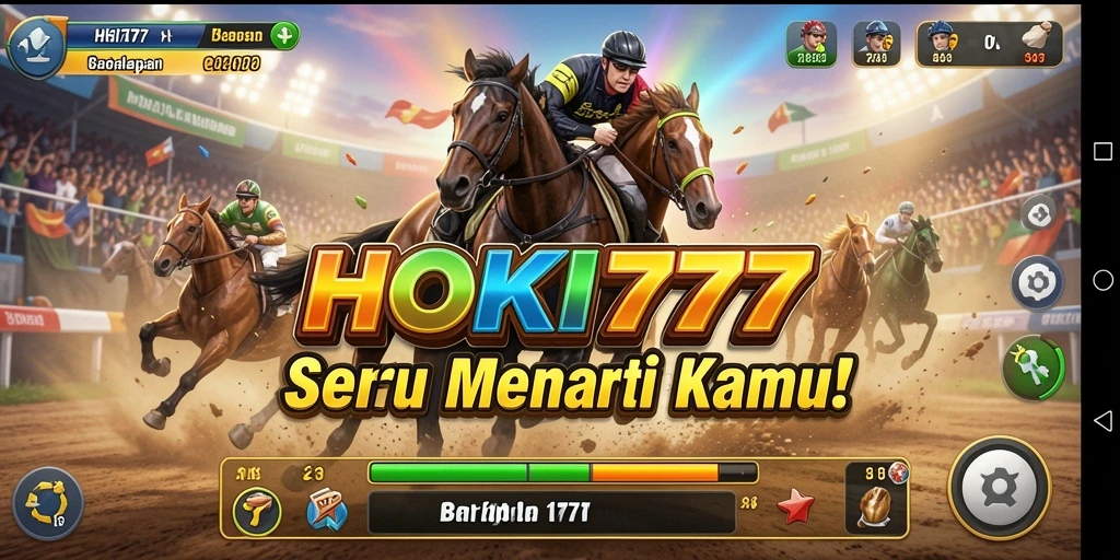 Tampilan gameplay HOKI777 yang mendebarkan di lintasan balap.