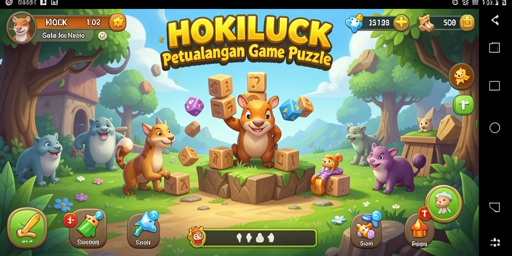 Screenshot gameplay HOKILUCK menampilkan teka-teki yang menarik dan interaktif.