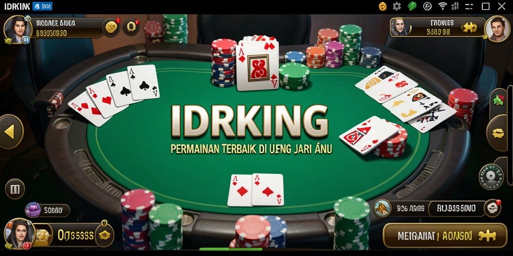 Screenshot yang menampilkan serunya gameplay IDRKING poker.