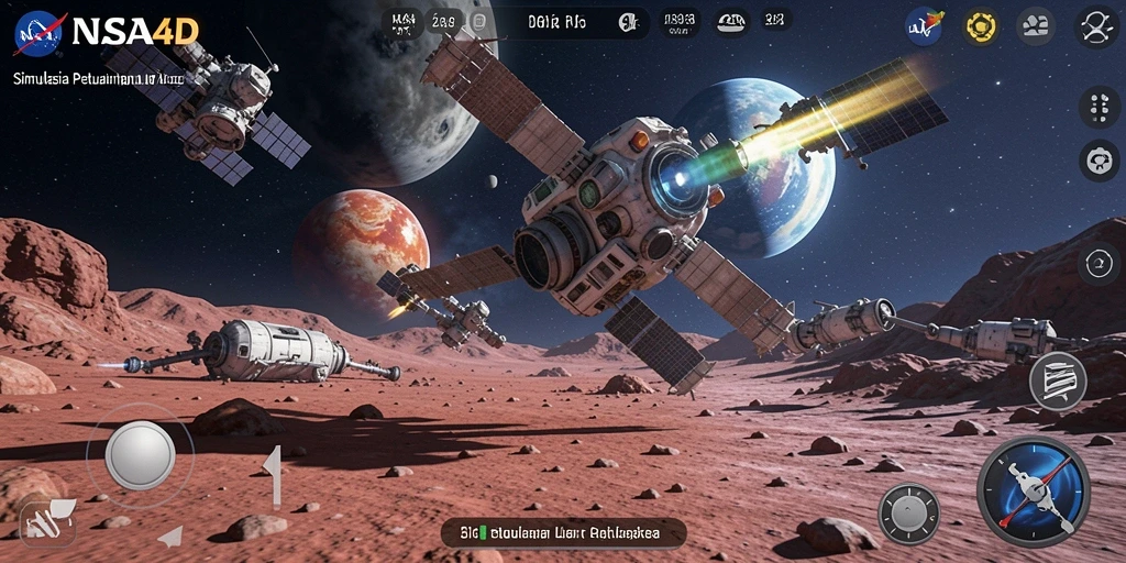 Tampilan gameplay <strong>NASA4D</strong> menunjukkan petualangan luar angkasa yang menakjubkan.