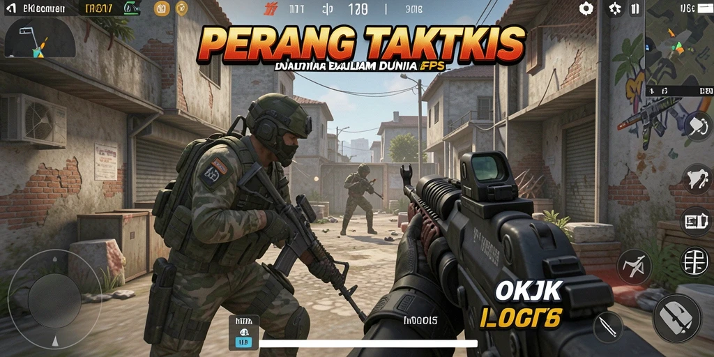 Tampilan gameplay OKJK dengan aksi tembak-menembak yang mendebarkan.