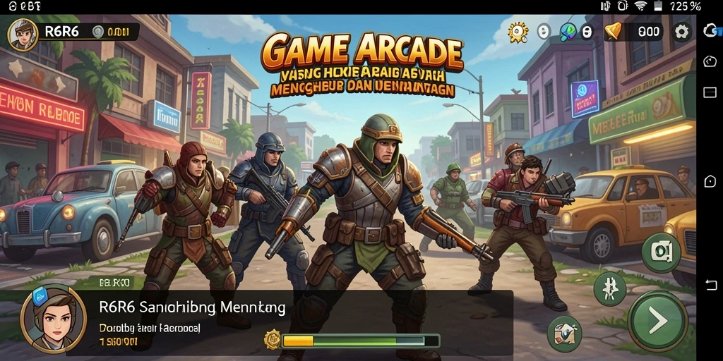 Screenshot gameplay R6R6 menampilkan aksi seru dalam game Arcade.
