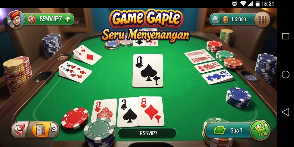 Screenshot gameplay RSNVIP7 yang menampilkan suasana seru Gaple.