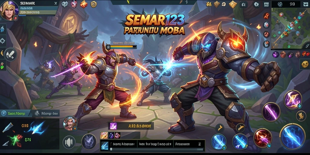 Tangkapan layar gameplay SEMAR123, menunjukkan aksi seru dalam MOBA.